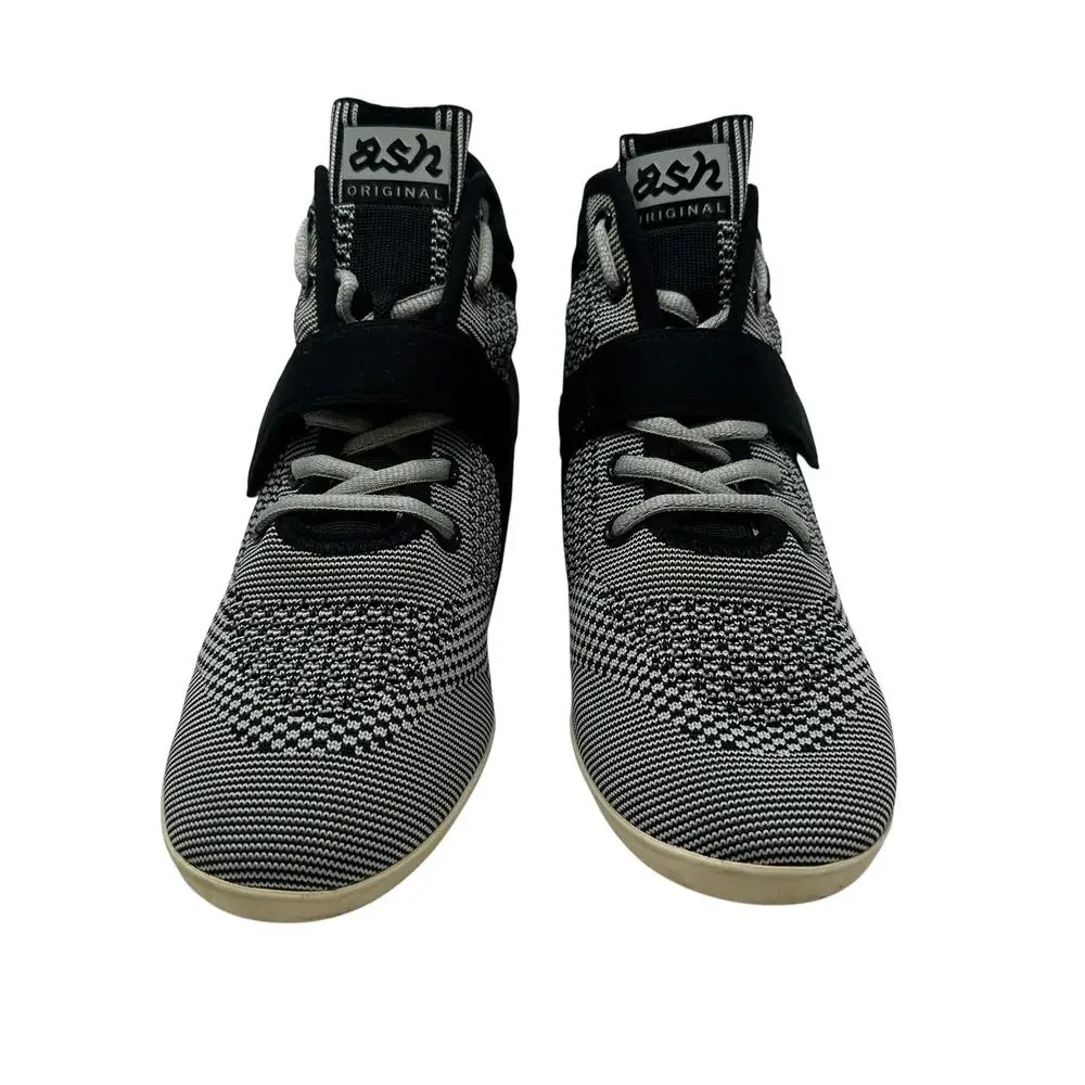 Ash Bebop Knit Wedge Sneakers High‎ Top Platform Black Gray Size 40 US 9.5 10